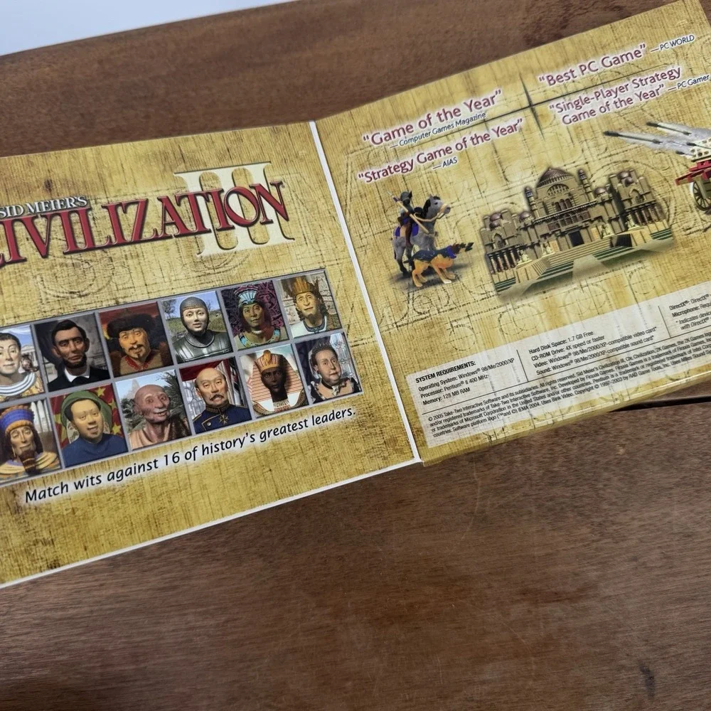 Sid Meier's Civilization III PC CD-ROM Cardboard Gatefold Cover Sealed New